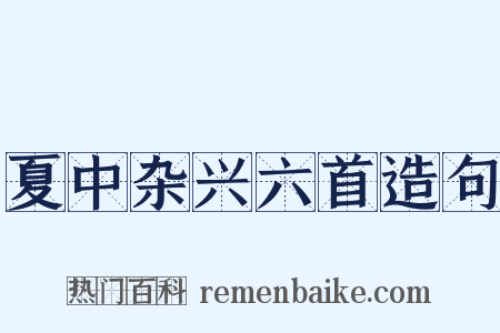夏中杂兴六首造句是什么意思的图片